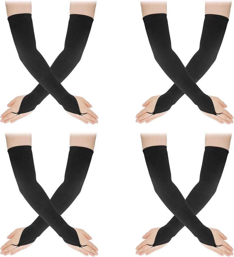 Yritioa Satin Opera Gloves Long Fingerless Elbow Length Costume Party Gloves - Image 1